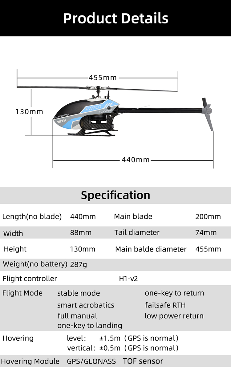 FLIEGEN-FLUumlGEL-FW200-6CH-3D-Akrobatik-GPS-Houmlhenhalten-Ein-Knopf-Ruumlckkehr-APP-Anpassung-RC-H-1967848-19